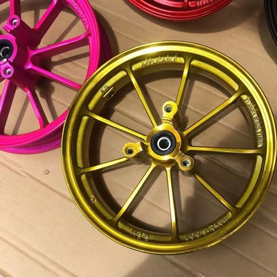 Electric Car 10 12.9inch Claw Wheel Hub Monkey Turtle Calf Electric Motorcycle Modified Aluminum Alloy Front Wheel Rim Disc Brake (Motorcycle wheel hub) - 109inch-claw-wheel-hub-gold-12-axis-disc-brake-mounting-position-7cm