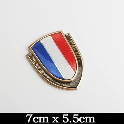 Other Car Modifications: Patriotic Modified Car Logo Shield - goldfrench-flag