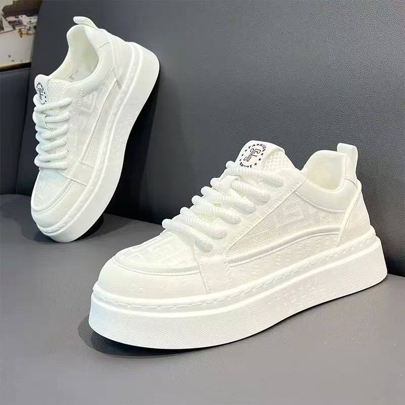 Giày sneaker nam cổ thấp thoáng khí đế dày tăng chiều cao, phong cách Hàn Quốc — 3308 Màu xanh lá cây, 3308 màu trắng