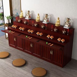 Buddhist Altar Table with Cabinet for Offering, Buddhist Table, Shrine, New Chinese-Style Three-Tier Shelf for Placing Buddha Statues, Cabinet