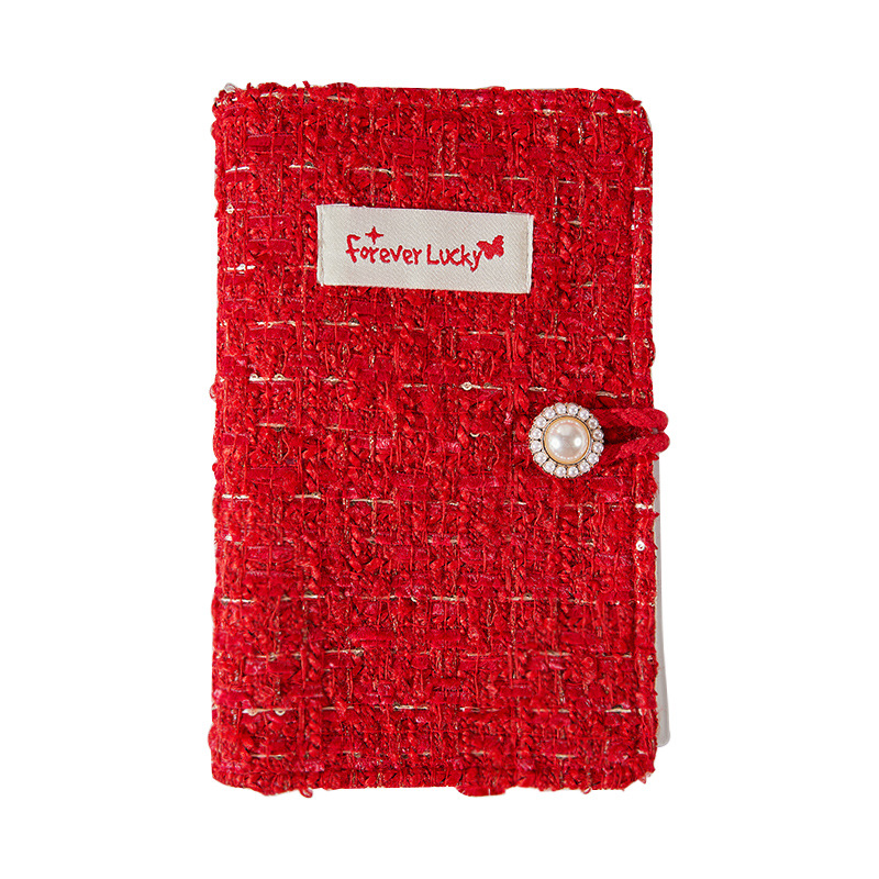 Año Nuevo rojo dinero en efectivo ahorro de dinero esta chica A6 pequeña hoja de tela de viento fragante engrosado libro de almacenamiento de gran capacidad