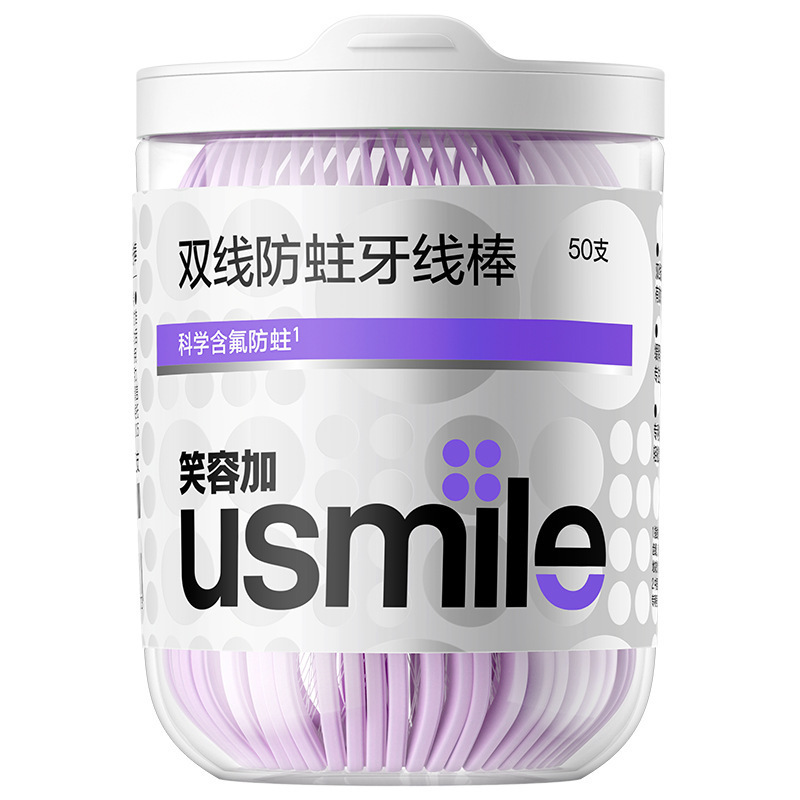 スマイルプラス usmile デンタルフロス 大人用 ダブルライン デンタルフロス スティック ホームミント ポータブルつまようじスティック パッケージ デンタルフロス|undefined