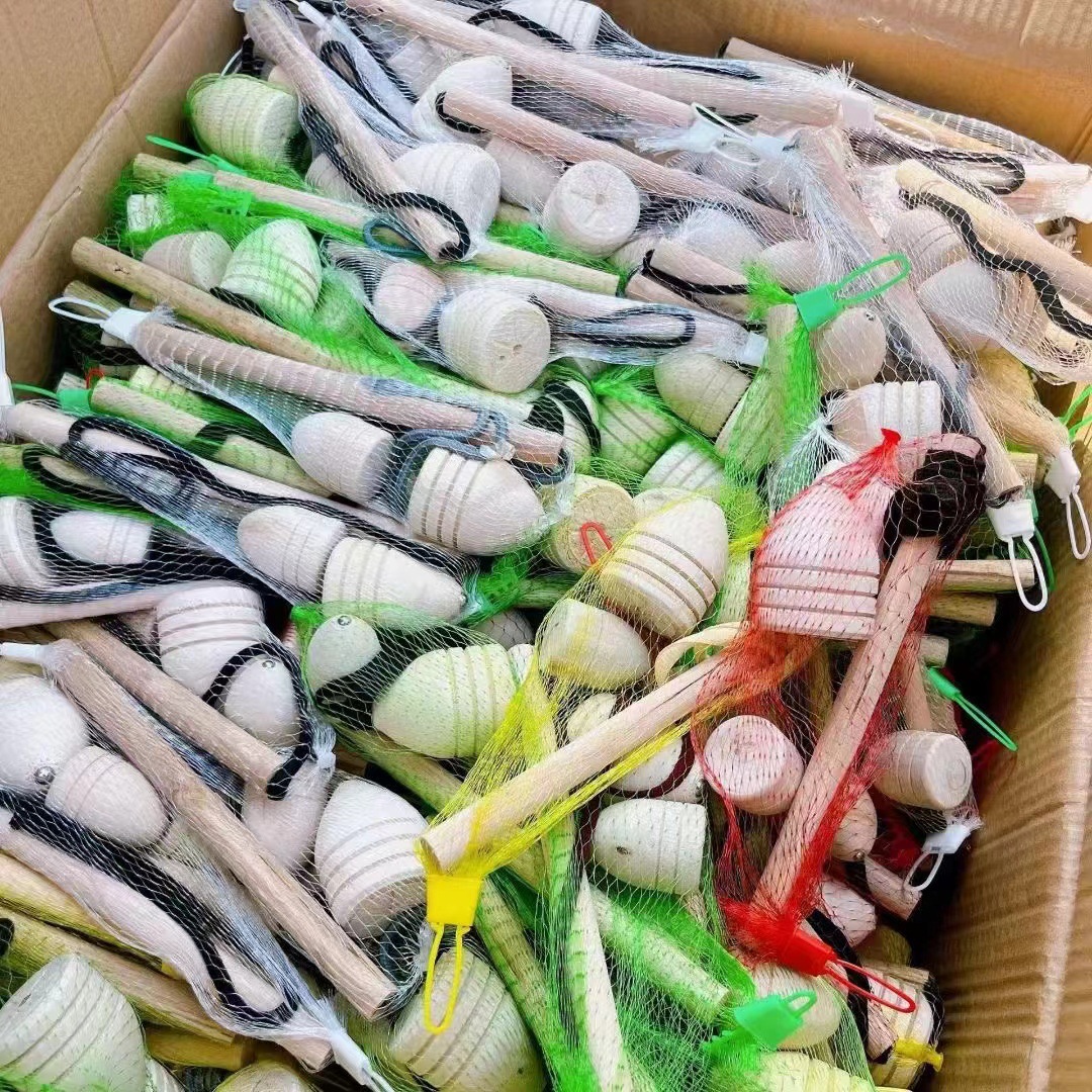 Juguetes giroscópicos infantiles nostálgicos giroscópicos de madera 2 bolsas de red giroscópicos de madera tradicional juguetes divertidos al por mayor