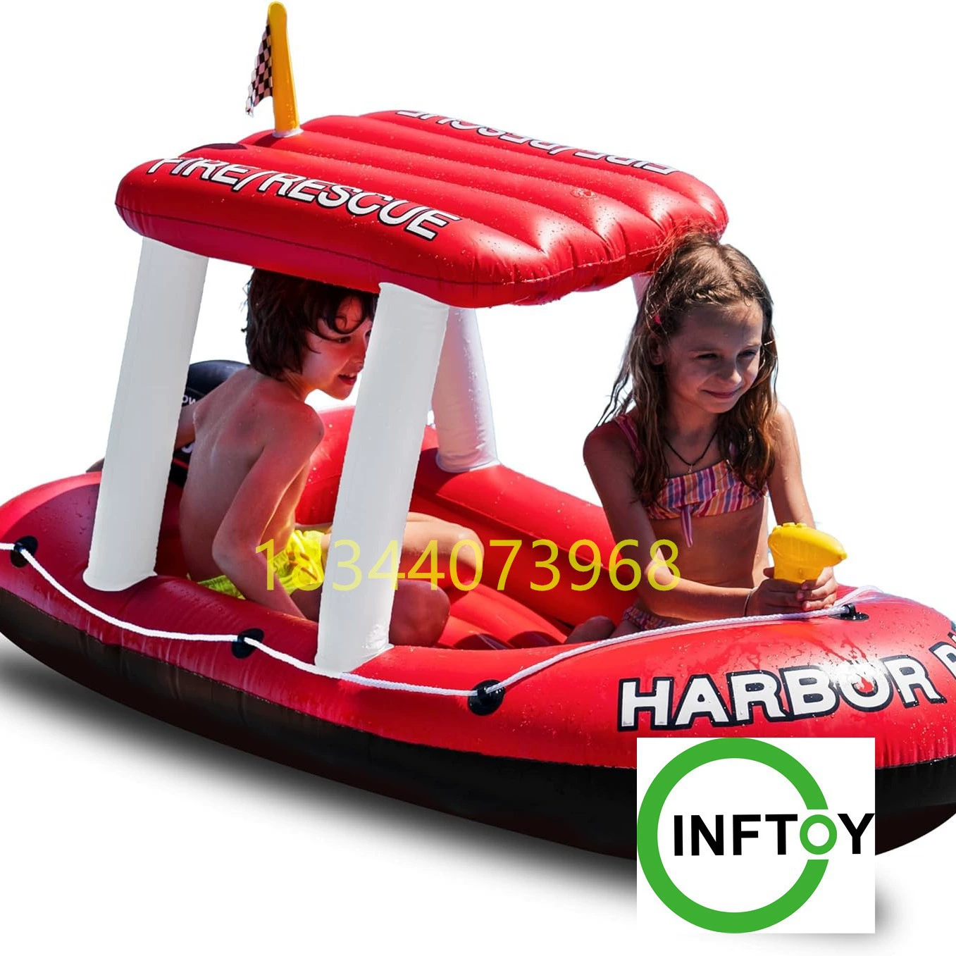 Надувной мультфильм спасательный мультяшный катер на воде с навесами на воде яхта для детей спасательная лодка