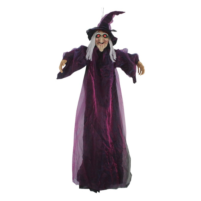 Halloween casa hechizada Decoración Accesorios horror diseño eléctrico luminoso LED activado por voz inducción bruja colgante fantasma bruja