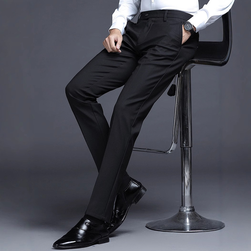Western pants men's formal straight suit pants spring and autumn business men's pants slim casual suit pants a generation of hair