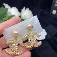 欧美圣诞新品耳环长款绿叶花环合金创意耳钉饰品