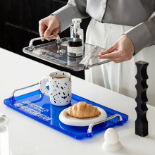 清仓 托盘长方形亚克力茶盘客厅ins风水杯壶收纳家用早餐盘