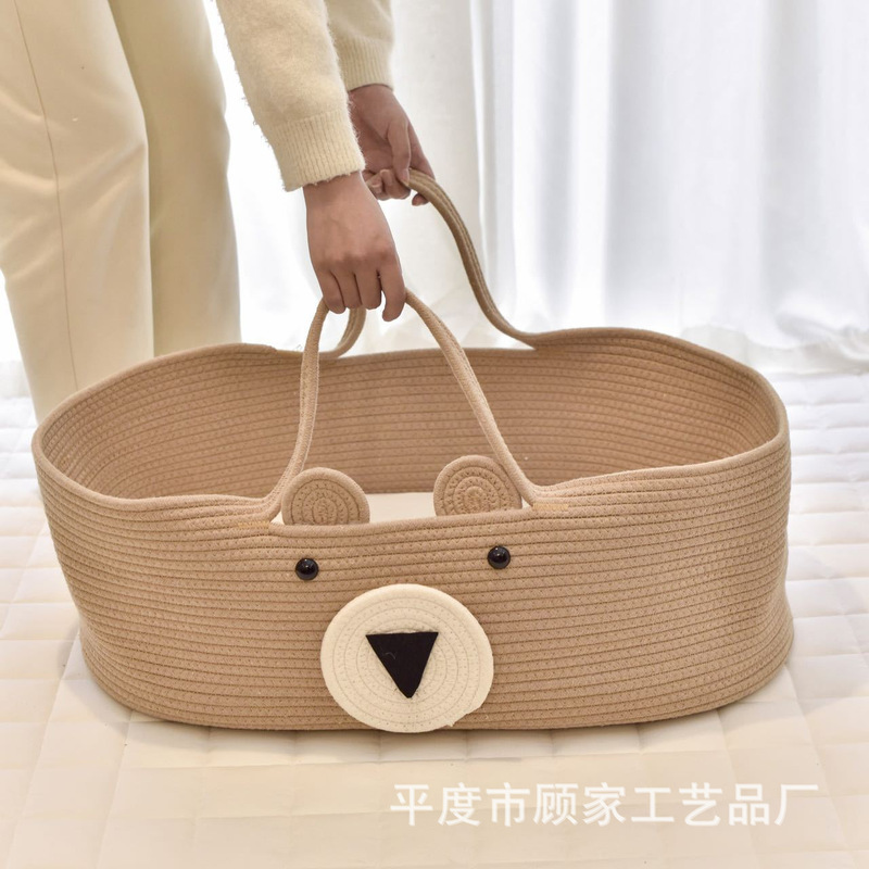 New Style Cotton Rope Braided Baby Bed Basket Folding Portable Cotton Rope Braided Baby Bed Cotton Rope Baby Blue New Style Cotton Rope Braided Baby Bed Basket Folding Portable Cotton Rope Braided Baby Bed Cotton Rope Baby Blue