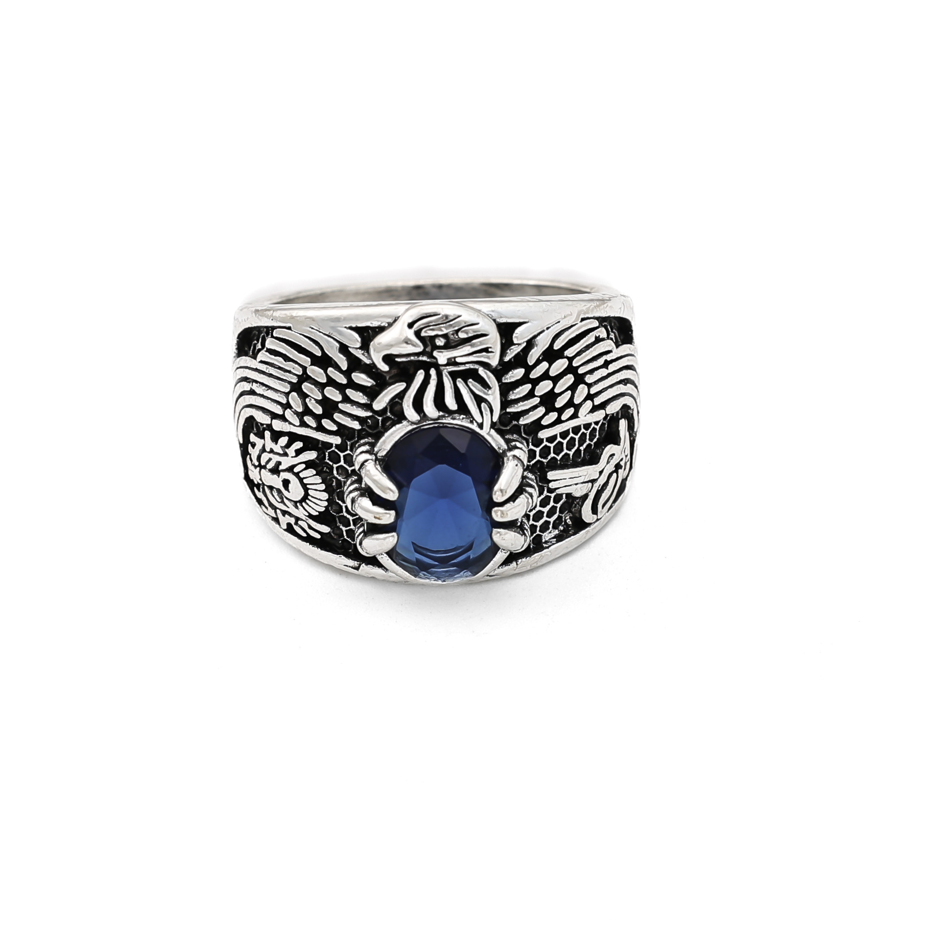 Anillo de valiente granate retro Sutra del corazón de plata anti-tailandés para hombres Anillo individual para hombres Corindón rojo Anillo de apertura de sapo dorado image 6