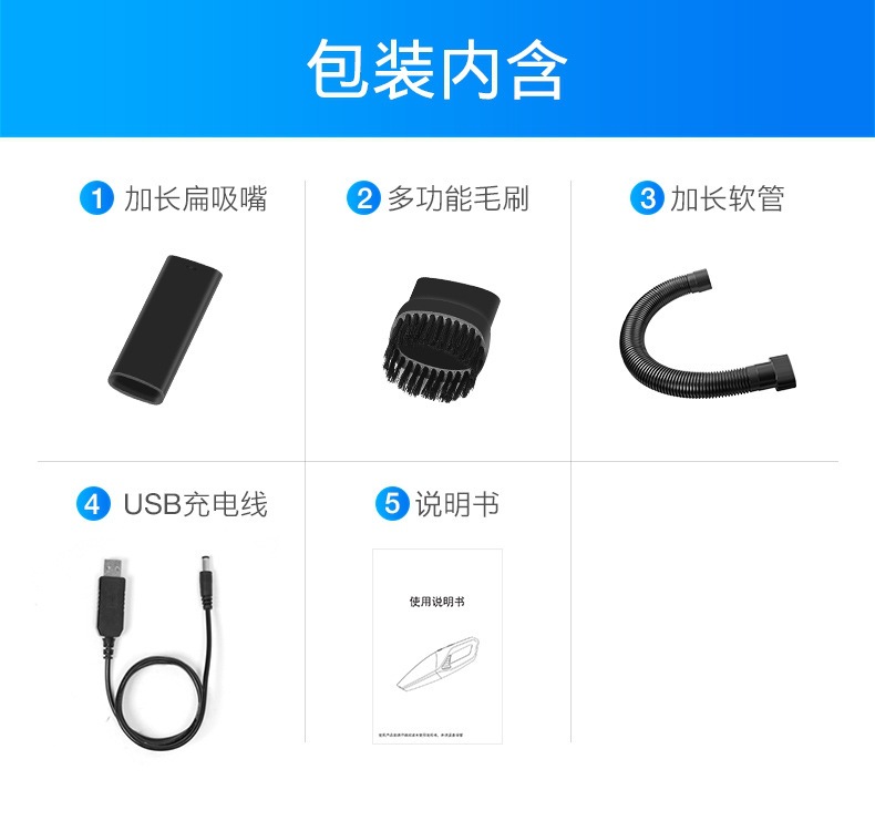 Car Vacuum Cleaner, Small Car Vacuum Cleaner for Use in the Car, Powerful Wireless Rechargeable Handheld Vacuum Cleaner for Both Home and Car Use, with Strong Suction