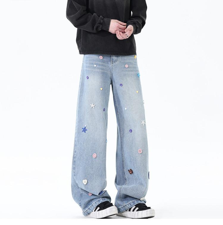 Retro Bunte Wide Leg Jeans Für Damen Und Herren Boyfriend Style_voghion.com