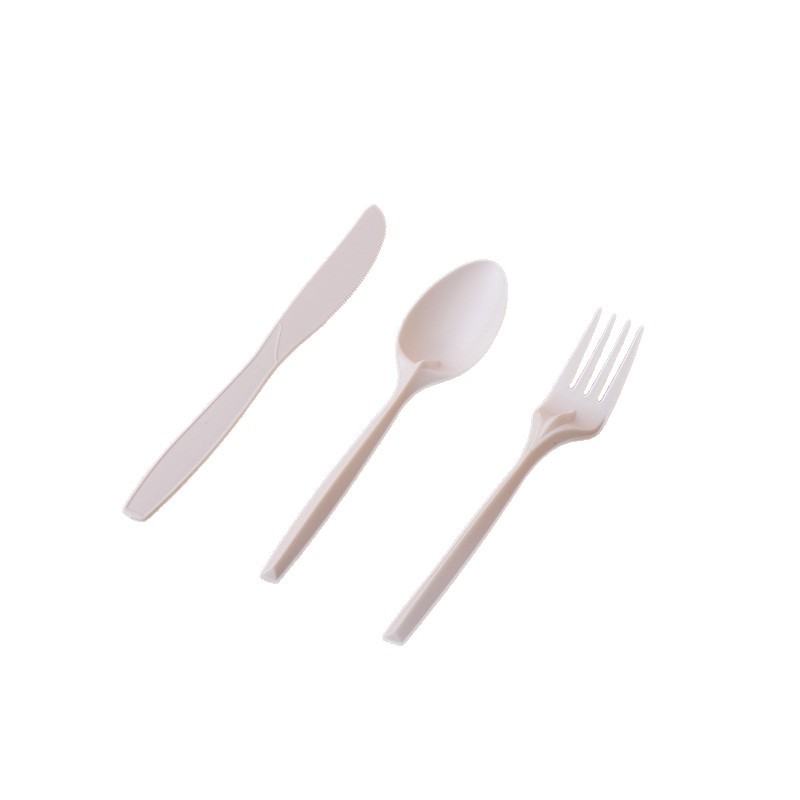 cubierta degradable 6 pulgadas 7 pulgadas cuchillo tenedor cuchara almidón de maíz cuchara desechable comida empaque independiente grado alimenticio