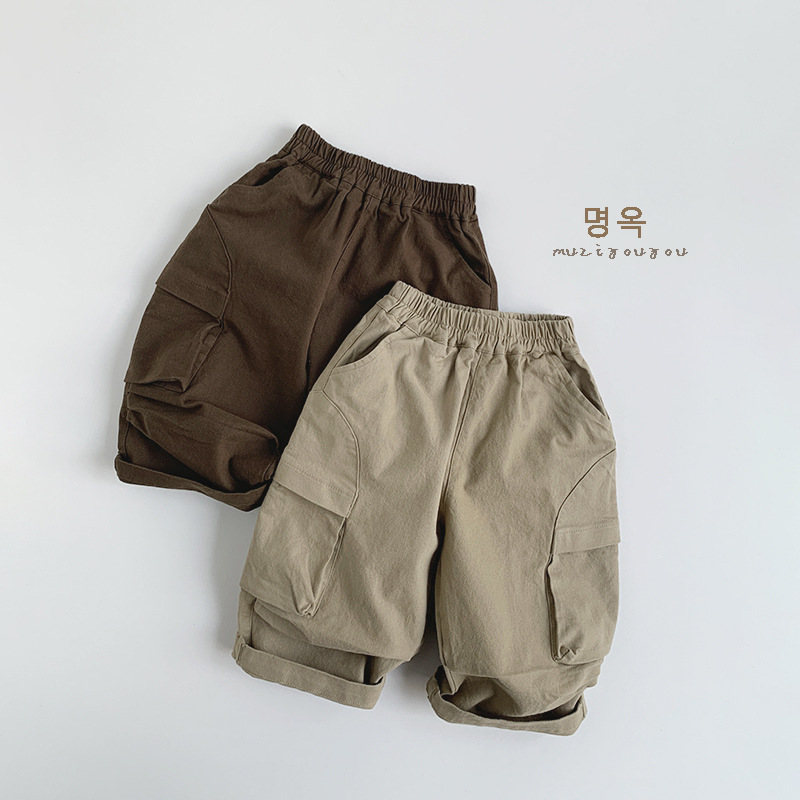 Pantalones Cargo Casuales para Niños de Algodón Suave para Primavera y Otoño image 1