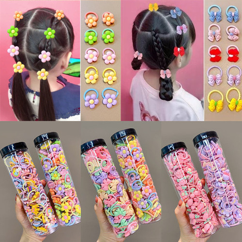 Children's rubber band hair little finger hair band little girl baby cute little flower headband hair rope hair accessories headdress