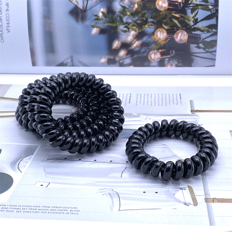 Pulsera grande, mediana y pequeña bobina de teléfono negro banda de pelo banda de goma cabeza cuerda un yuan dos yuanes tienda de accesorios para el cabello accesorios para la cabeza