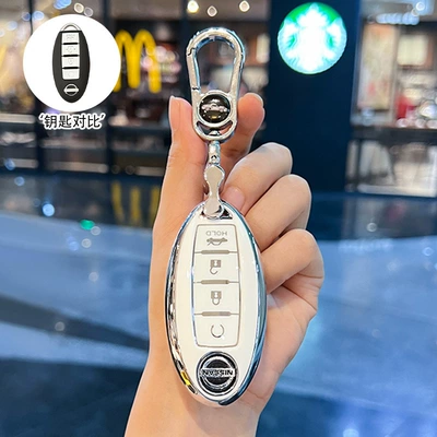 Key Case Holder, Car key bag - model-d-pearl-white-single-shell-high-end-metal-buckle