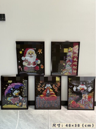 Trendy Decorative Painting L Painted Trendy Photo Frame in Full Black Walnut Color Looks More High-End