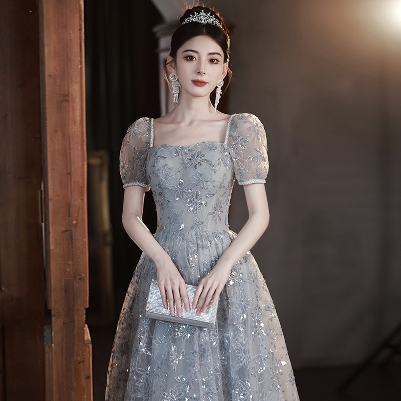Banquet Evening Dress for Women, High-End, Light Luxury, Niche Birthday Adult Runaway Princess French Wedding Dress for Toasting Banquet Evening Dress for Women, High-End, Light Luxury, Niche Birthday Adult Runaway Princess French Wedding Dress for Toasting