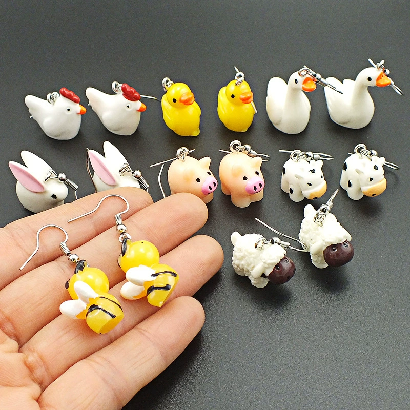 Аксессуар B.Duck, милые серьги-подвески с изображением животных, пчела