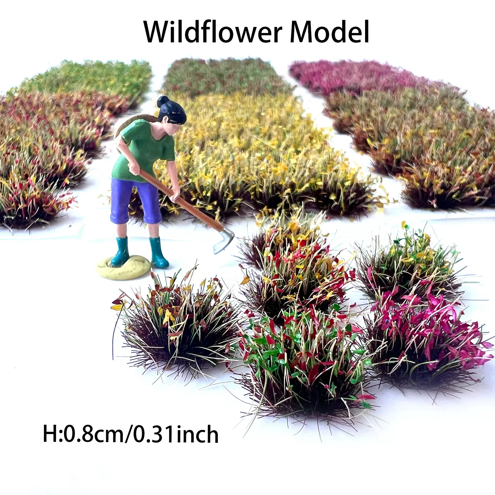 8mm32棵野花圆形花簇  高颜值逼真DIY手工材料 迷你小花 建筑模型