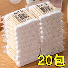 2000本の綿棒の耳の化粧用の木の棒の綿棒の双頭の綿棒の使い捨てのきれいな綿棒の綿棒