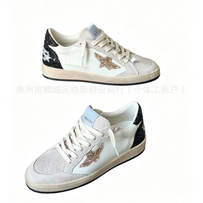 Cross-Border g Brand Dirty Shoes, New Korean Version of Luxury High-End First-Layer Cowhide Couple's Casual White Sneakers