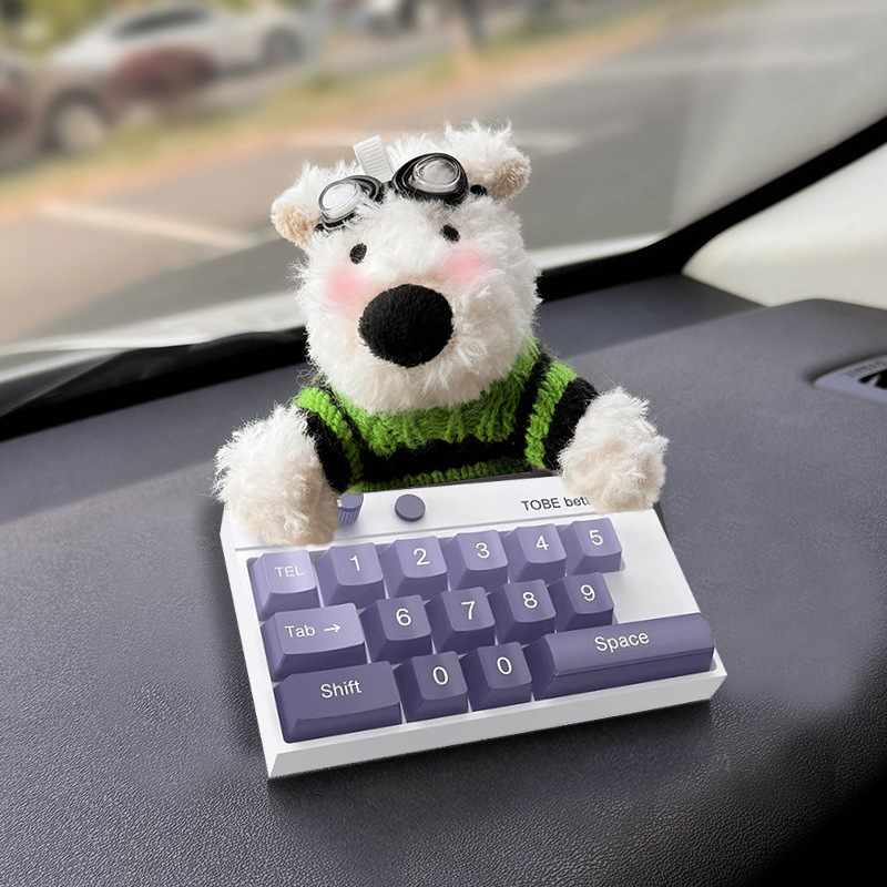 Tarjeta de estacionamiento temporal del automóvil lindo West Highland Puppy Keyboard Teléfono del automóvil Número de matrícula Decoración del automóvil Mover el automóvil