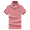 Summer cotton T-shirt, clothing, polo, with embroidery, with short sleeve