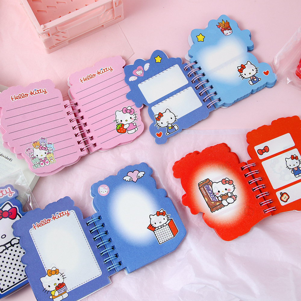 Cartoon Cat Coil Student Notebook portátil A7 en forma de cuaderno de bolsillo