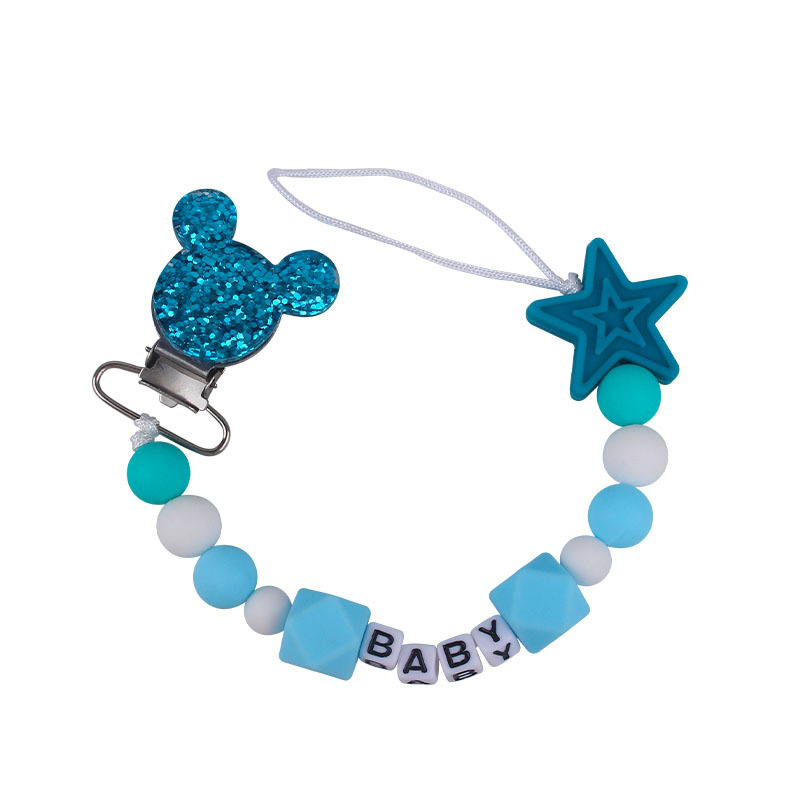 Mickey nuevo bebé chupete cadena bebé silicona dientes molienda anti-gota cadena materna y niño suministros anti-perdido cadena