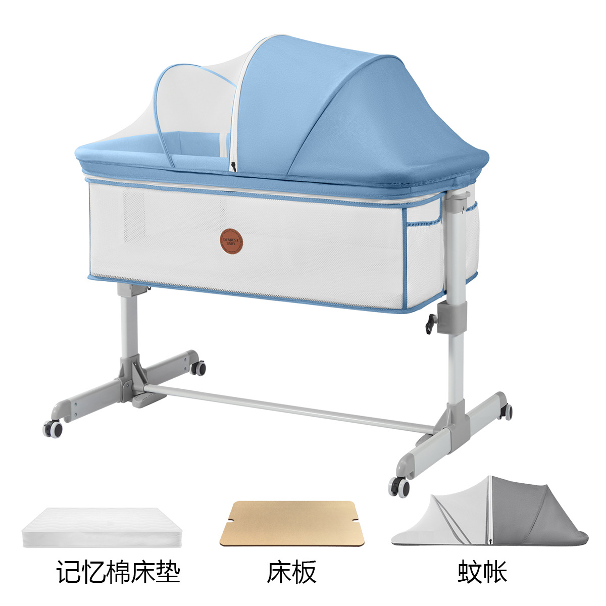 Cama de empalme para bebés, cama multifuncional BB, cama de empalme para recién nacidos, cama de cuna portátil móvil y plegable image 18