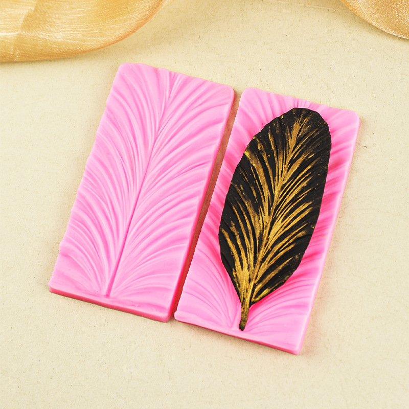 Herramientas de decoración de pasteles fondant DIY hoja textura molde de silicona molde de plumas de pavo real molde de pastel de chocolate