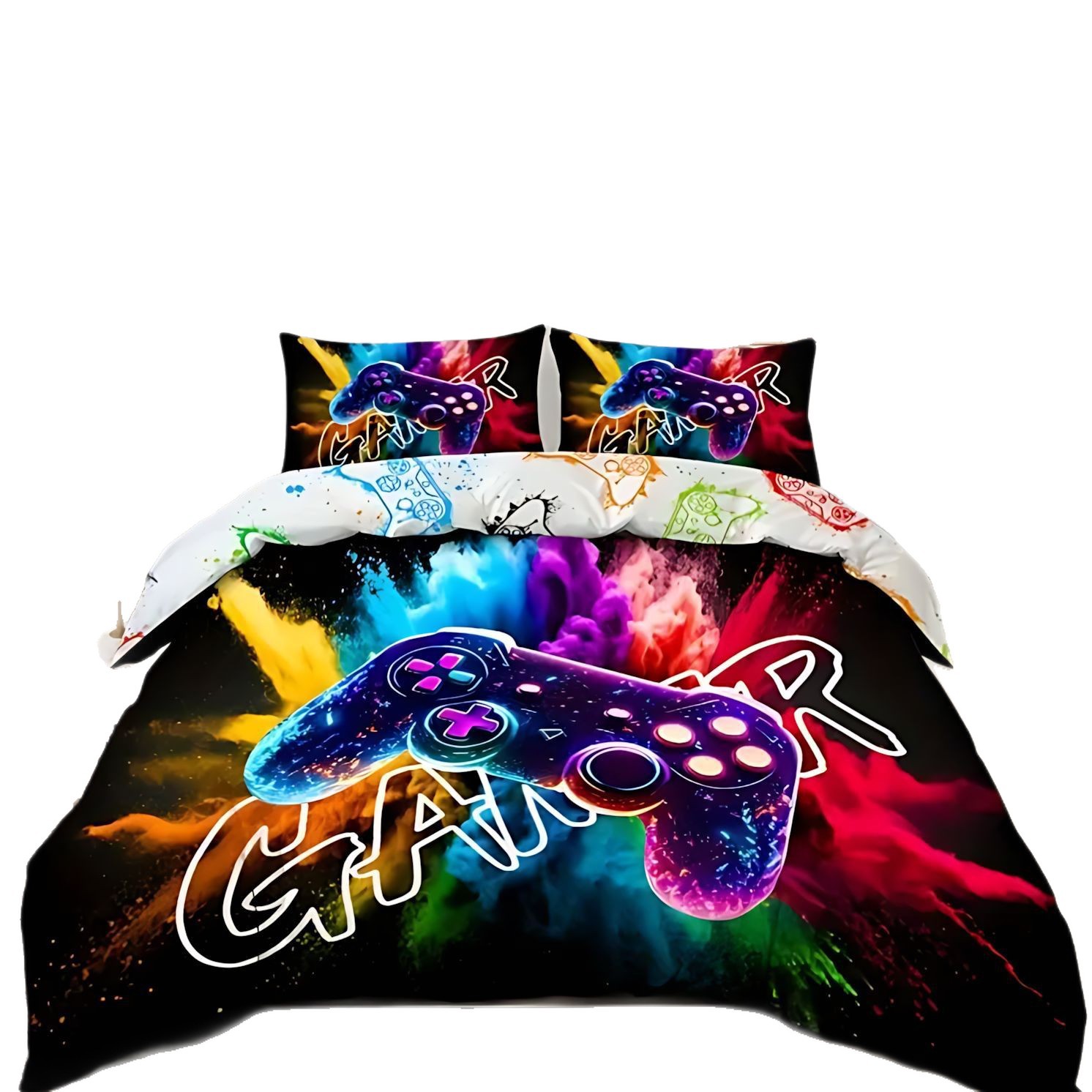 TEMU / JIT E-Sports Game Handpiece 3D Impresión Digital Kit de edredón suave puede hacer un dibujo en el viento