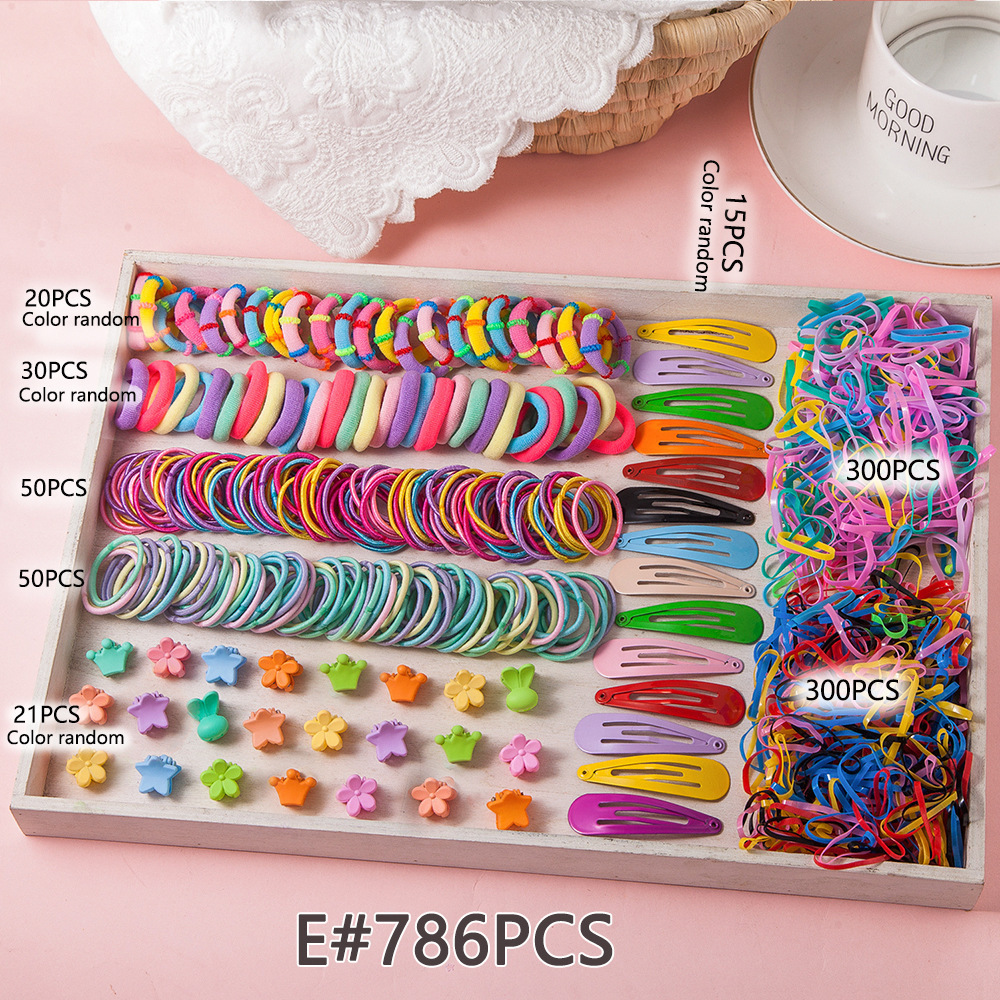 Explosiones transfronterizas de niños toque de cabello clip de cabello combinación de caja de regalo para bebés anillo de cabello para niñas clips para el cabello