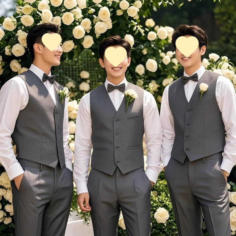 大码西装伴郎服兄弟装兄弟礼服裤套装团马甲婚礼衣服男西服西春秋|undefined