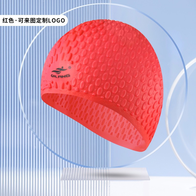 Sombrero de baño personalizado profesional unisex adulto silicona gran protector de orejas impermeable sombrero de baño fábrica de fuente