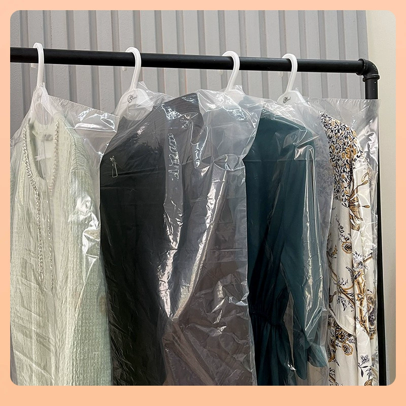 ✅ Прозрачный одноразовый чехол для одежды, защитный чехол для костюмов и пальто для химчисток, пластиковая защита для одежды