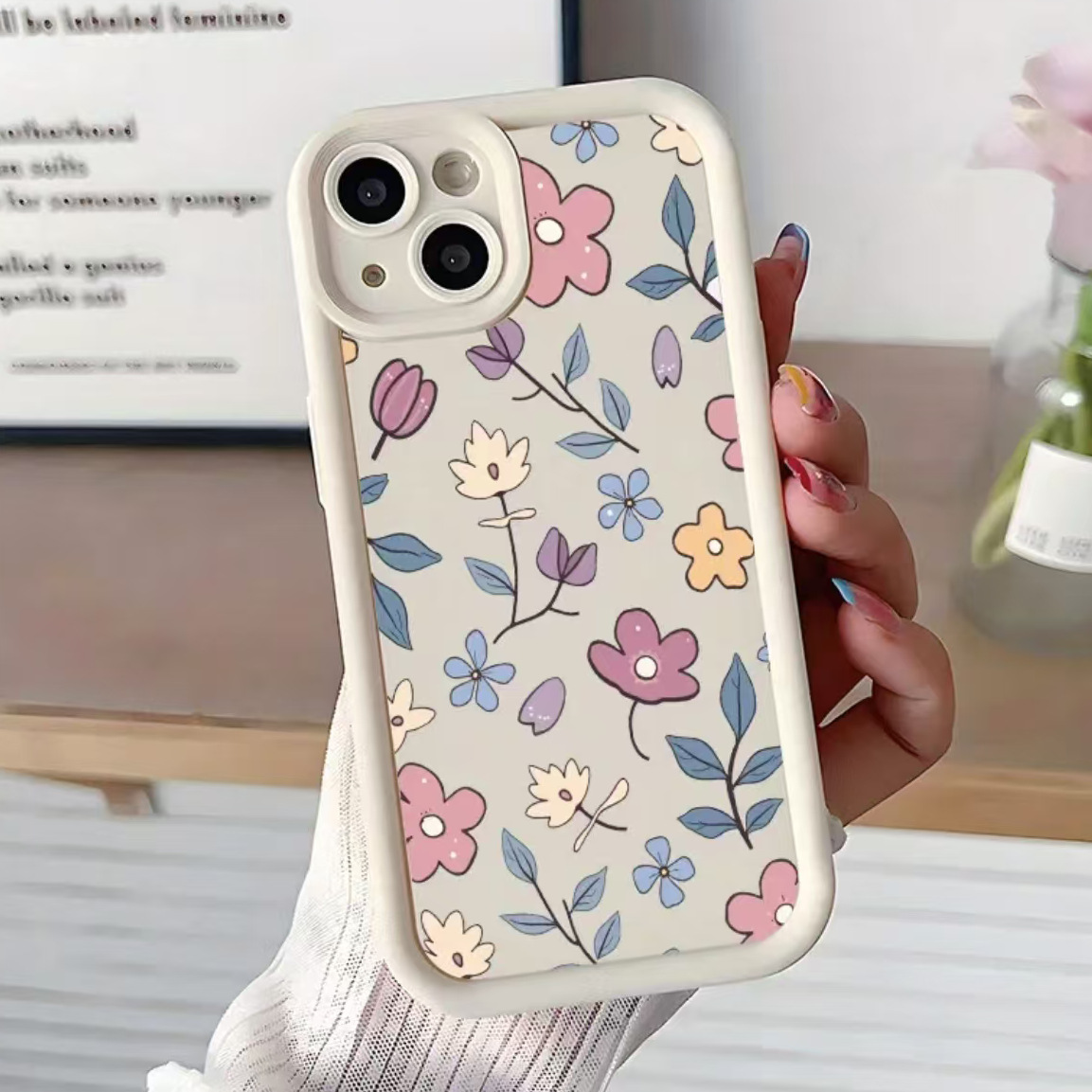 彩色花草适用iPhone17promax苹果16/15手机壳14/13mini防摔保护套