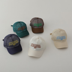 韓版寶寶帽子夏季透氣網眼鴨舌帽兒童字母出遊防曬遮陽太陽棒球帽