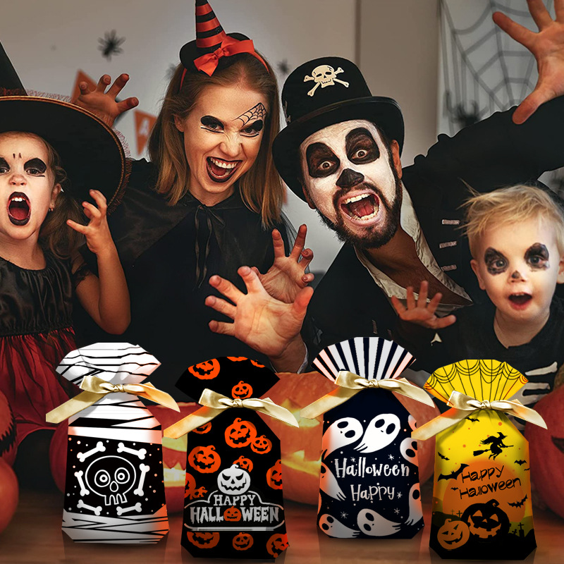 圣诞万圣节抽绳袋雪花酥牛轧糖束口糖果饼干送礼包装食品礼品袋子