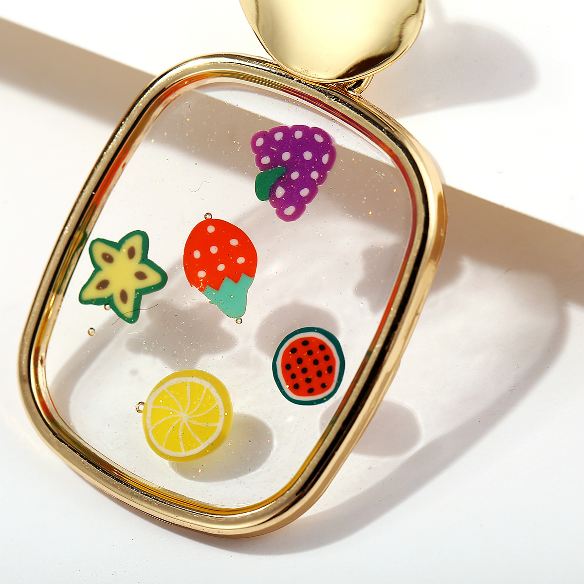 Creative Retro Fruit Geometric Earrings display picture 5