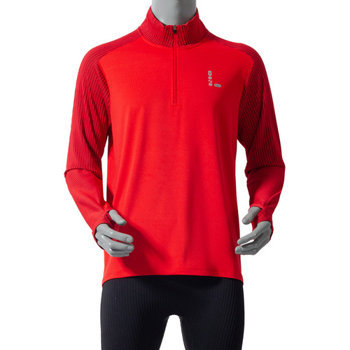 Spring and Autumn Movement Stand Collar Half Zip Jacket Men's Track and Field Running Fitness Training Outwear Long Sleeve T-Shirt Top for Women