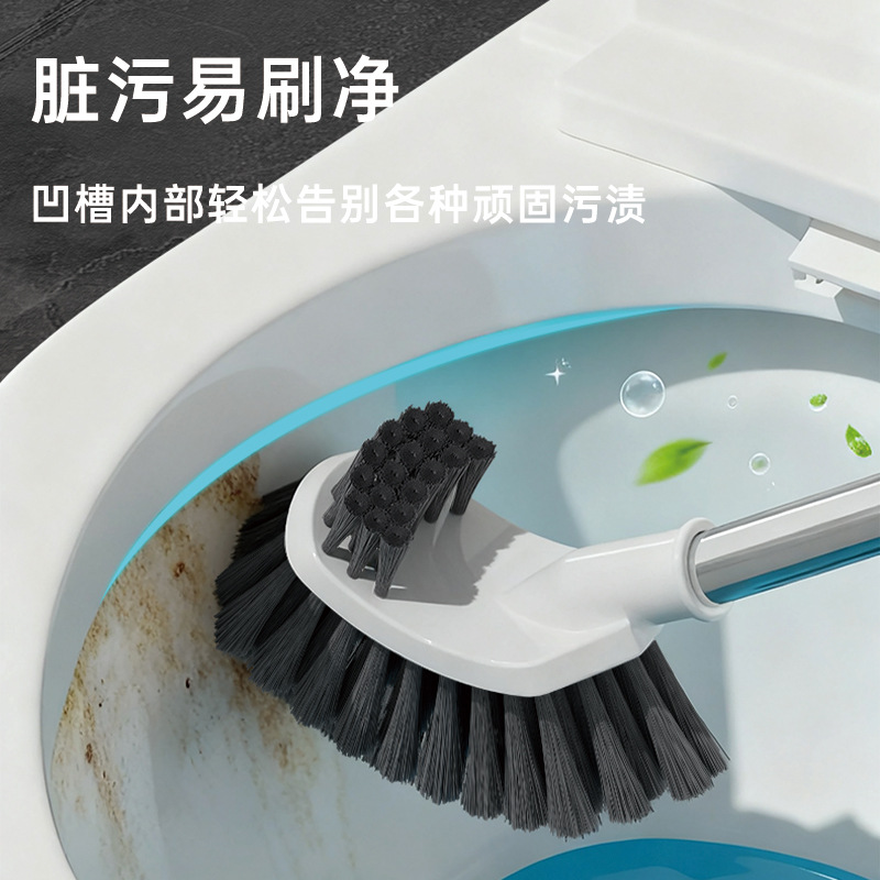 cepillo de inodoro de doble cabeza con base de cepillo de mango largo para casa cepillo de limpieza multifuncional de plástico para inodoro colgado en la pared