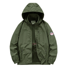 新款潮流连帽夹克休闲衣服男薄男士外套春秋新款成熟稳重男23516