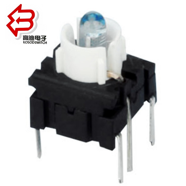 插件防水按钮开关带LED  发光按键开关防水 轻触带灯开关防水10mm
