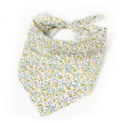 Cross-border floral retro-style triangular headscarf fabric hair accessory sweet and cute women's head wrap hair tie elastic versatile hair accessory