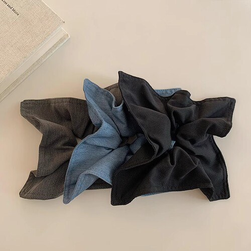Korean-style fabric square scarf large intestine hair tie women's headband high-end extra large round headband hair tie hair accessory head accessory