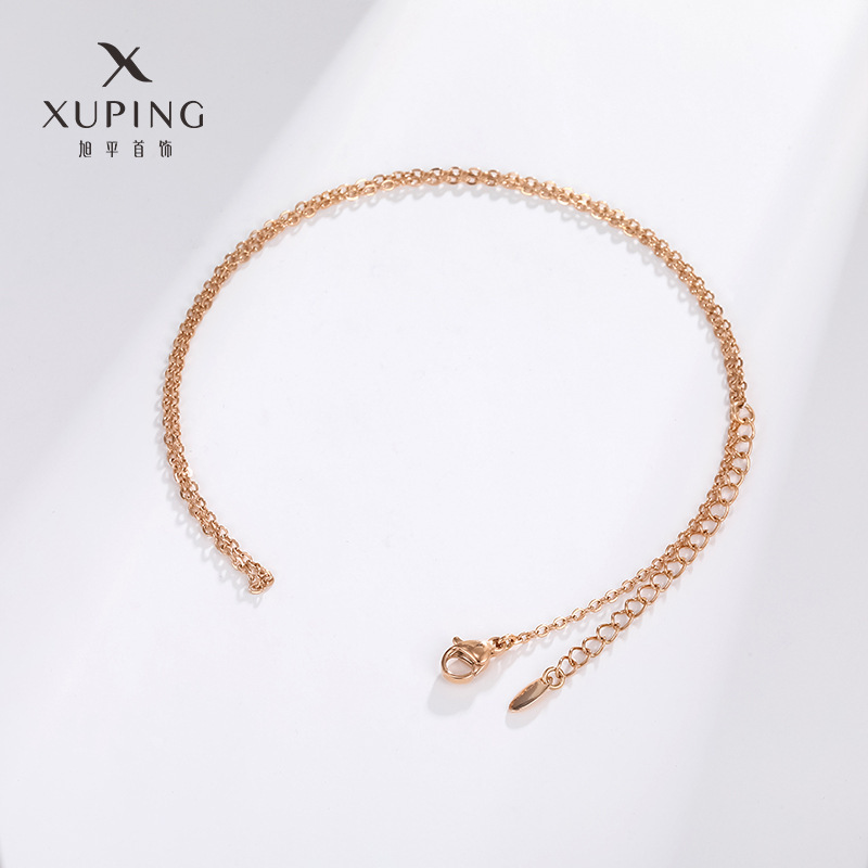 Joyería Xuping aleación dorada de color goteo de aceite micro incrustado con colgante de flores circulares de circonio coreano pequeño collar fresco para mujeres