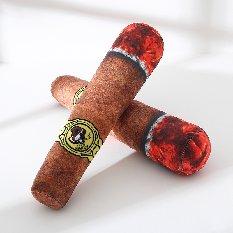 재미 있은 개 장난감 대화 형 울리는 종이 소리 시뮬레이션 시가 모양의 개 장난감 인기있는 애완 동물 구호 장난감